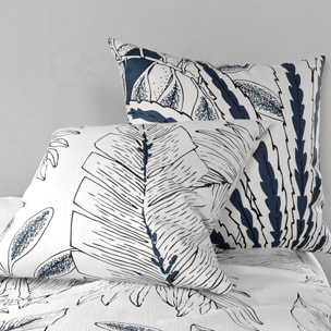 Parure de draps imprimé 100% coton - zanzibar - bleu
