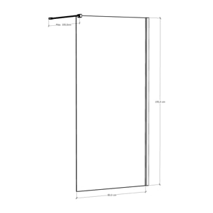 Paroi de douche Royal Chrome 80cm