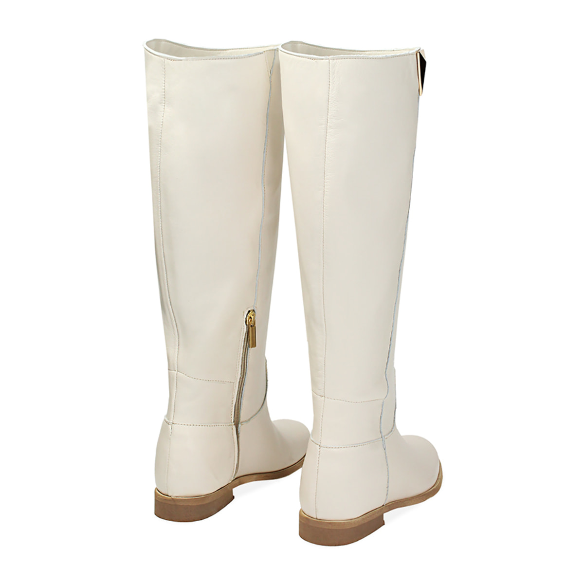 Botas color crema de piel