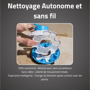 Bestway Robot piscine autonome Frisbee bleu - nettoyage fond plat - 5x3m max