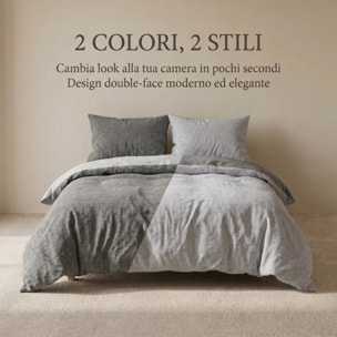 Parure copripiumino in flanella di cotone caldo e morbido, set sacco copripiumino con federa double face, tessuto tinto filo traspirante e resistente, ideale per inverno, comfort avvolgente, facile da lavare e durevole
