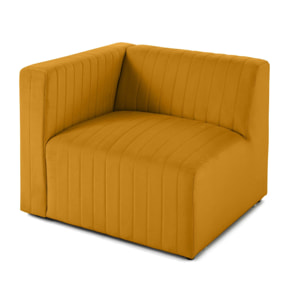 Nova - module d'assise gauche - en velours - Jaune
