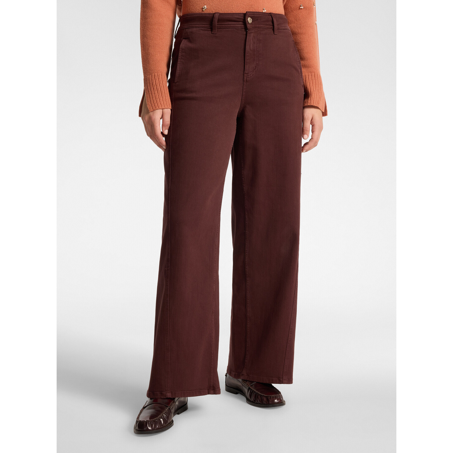 Elena Mirò - Pantalones de pierna ancha - Burgundy