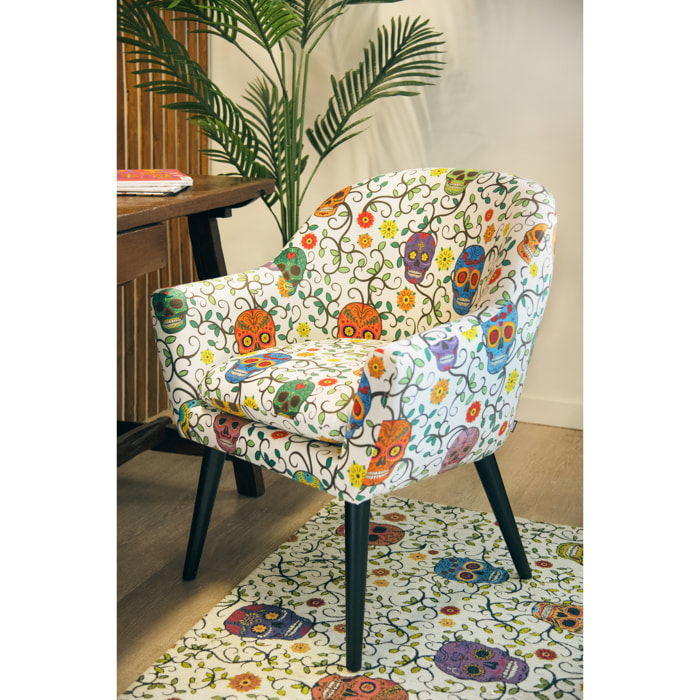 Poltrona Excelsa Calavera in poliestere e multistrato 70,5 x 65 x 83 multicolore