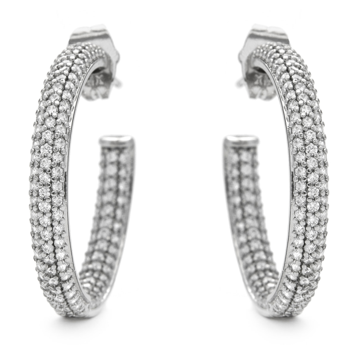 Pendientes con Circonita Brillante acabado oro 18k