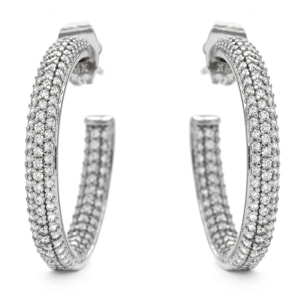 Pendientes con Circonita Brillante acabado oro 18k