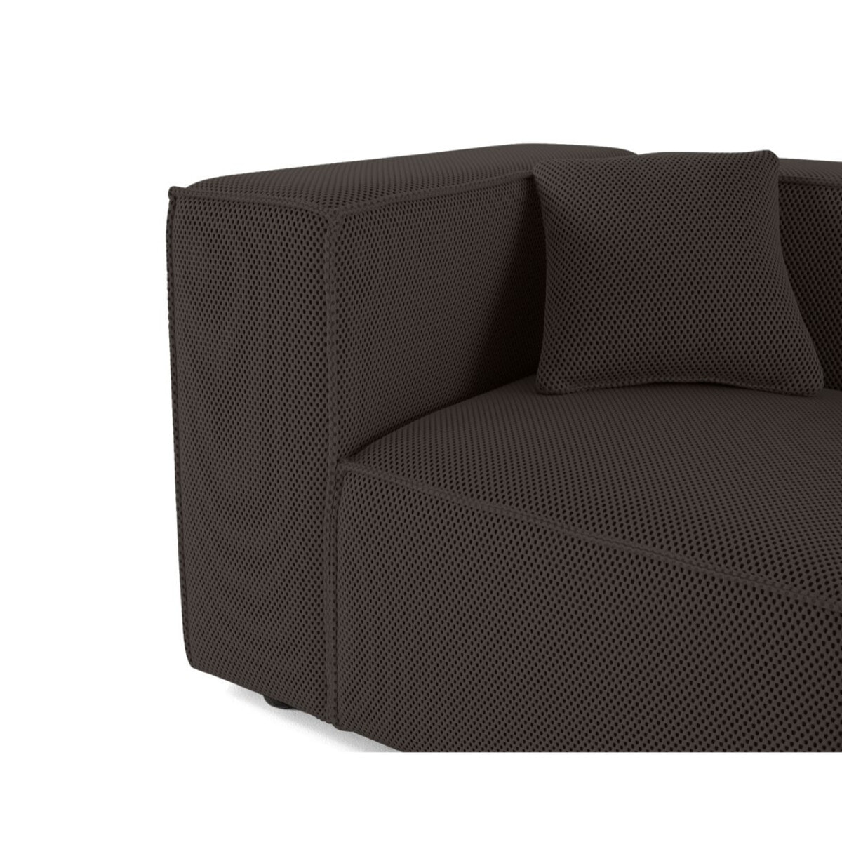Arty - module d'assise gauche - en tissu mailles 3D - Gris foncé