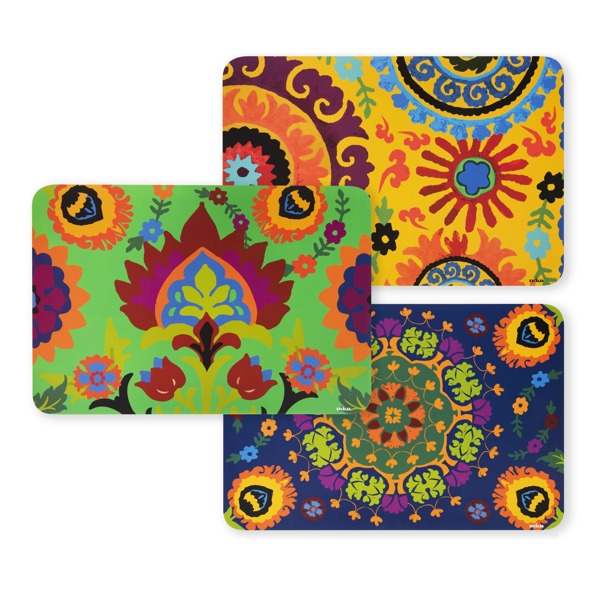 Set de 6 sets de table rectangulaires Excelsa – New Delhi, Polypropylène Multicolore