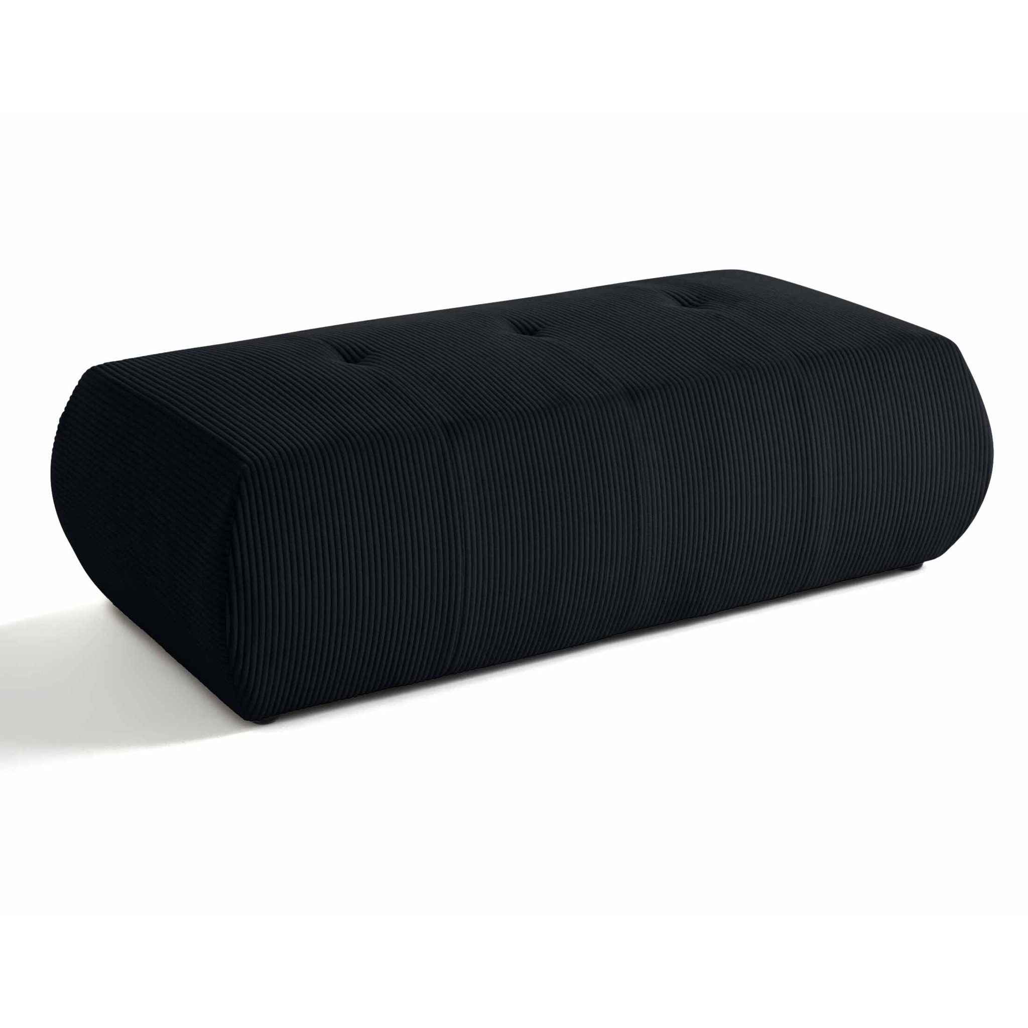 Onyx - pouf d'appoint - en velours côtelé - Noir