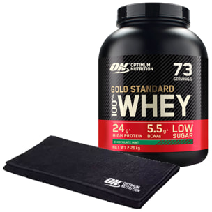 Proteine Isolate in Polvere Cioccolato e Menta 2,26Kg Gold Standard 100% Whey con Aminoacidi + Asciugamano