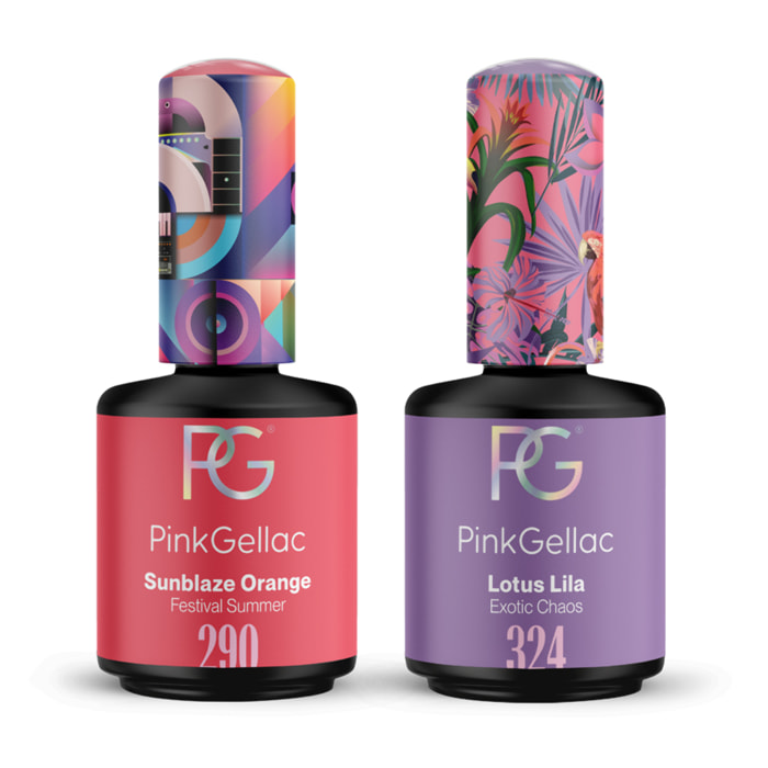 Set vernis semi-permanent - 2 x 15ml Orange & Lilas