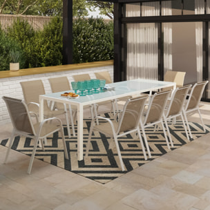 Ensemble repas Formentera 10 places beige