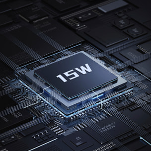 Caricabatteria da auto Qi 15W C11 con rotazione di 360°. Per l'aspirazione dell'aria. Supporta la ricarica standard con adattatori USB-C, micro USB e Lightning.