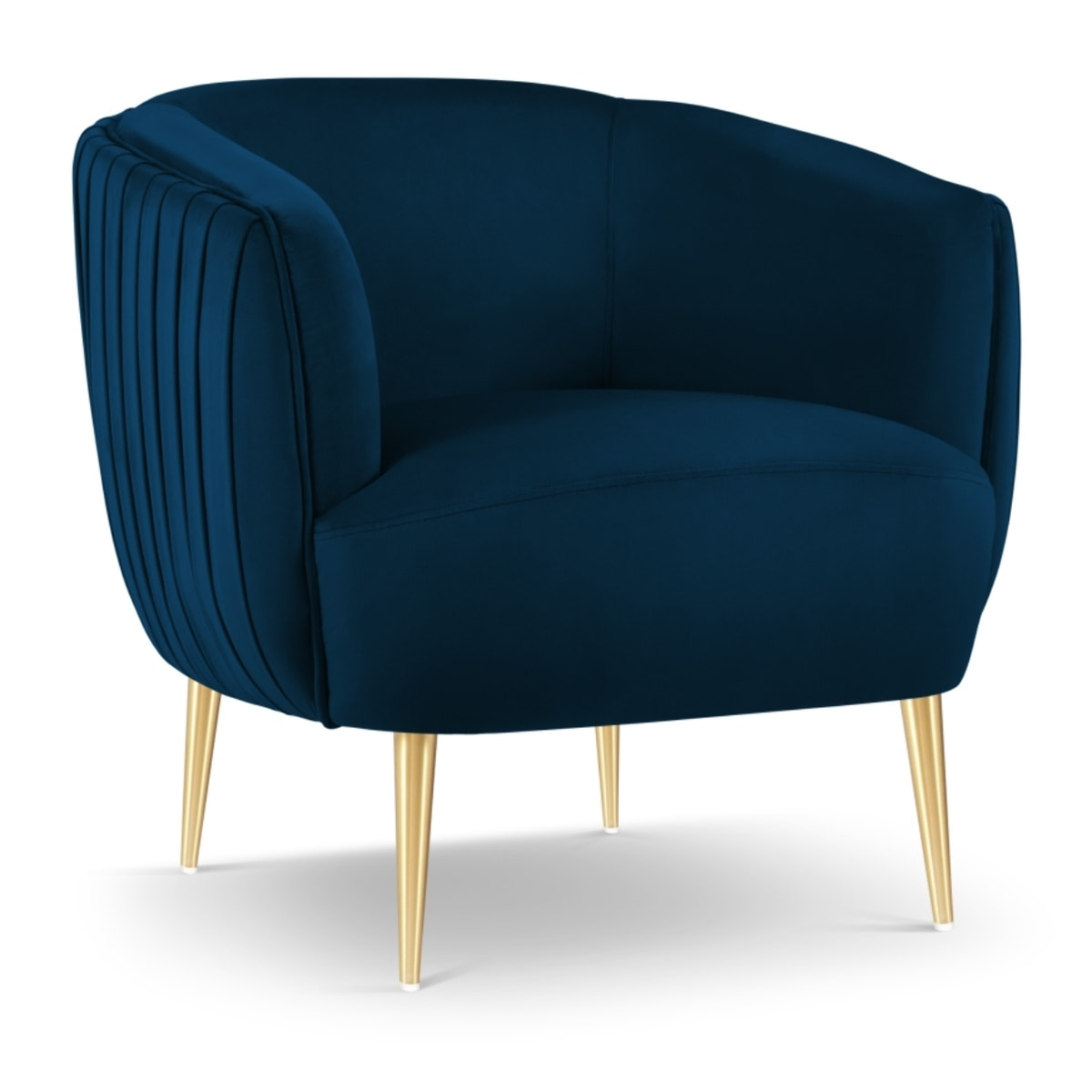 Fauteuil "Cyrille" en velours bleu marine