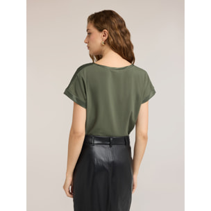 Motivi - Camiseta bimatérica - Verde militare