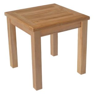 Ensemble bain de soleil droit en teck avec table d'appoint JAVA