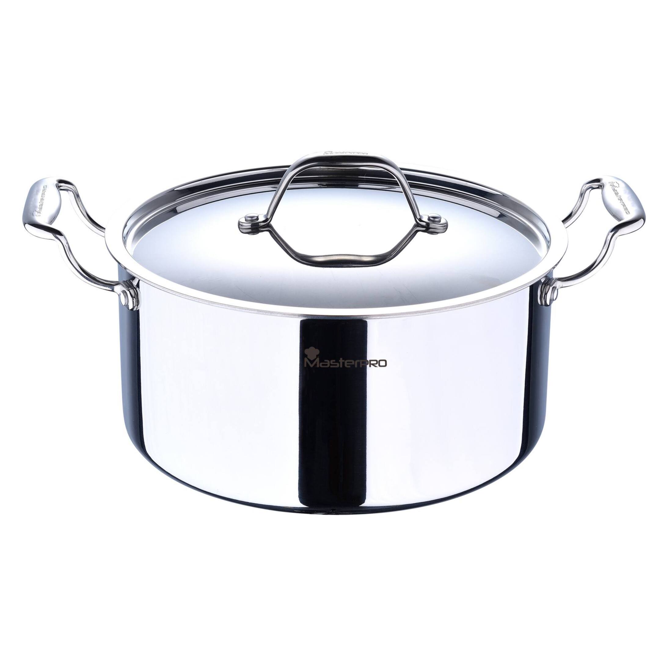 Batería de Cocina de 6 Pzs en acero inoxidable con agarres ergonómicos MasterPRO