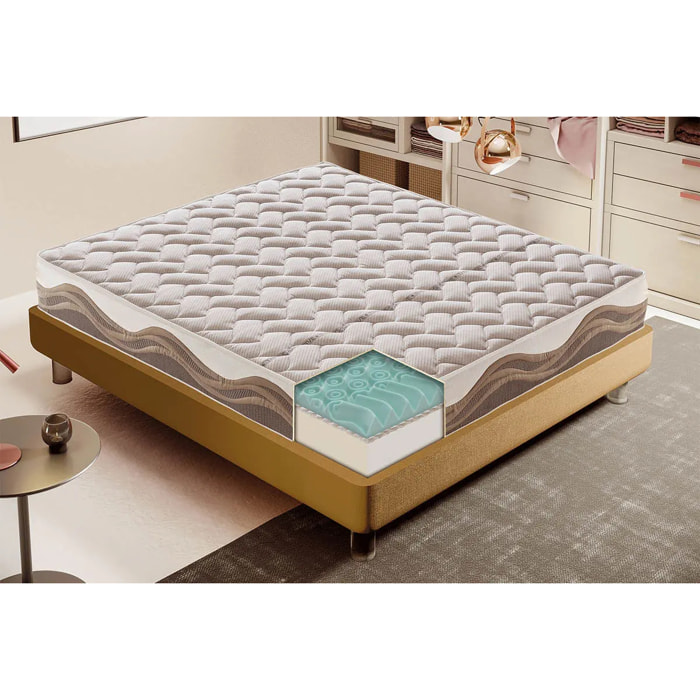Materasso 135x200 Micromolle e Memory Foam - Alto 25 cm - Sfoderabile - Tessuto Thermosensitive