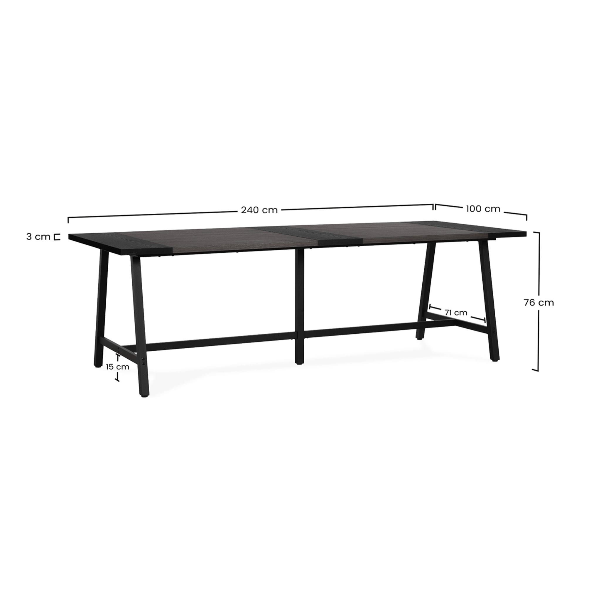 Mesa de comedor Caracas efecto Nogal, 240 cm
