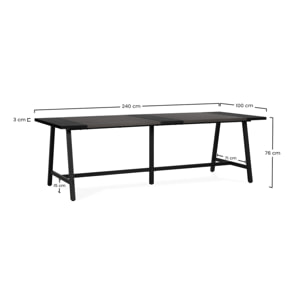 Mesa de comedor Caracas efecto Nogal, 240 cm