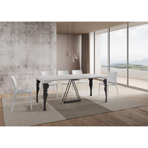 Consolle allungabile 90x40/300 cm Riza bianco frassino telaio antracite