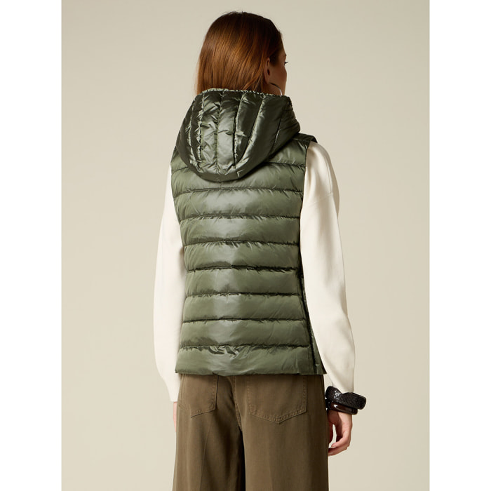 Oltre - Piumino lightweight senza maniche con cappuccio - Verde militare