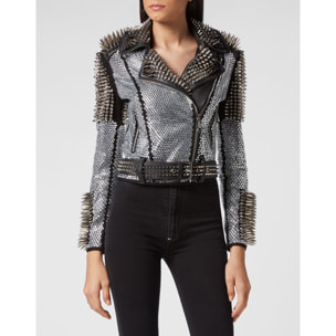 PHILIPP PLEIN Leather Biker