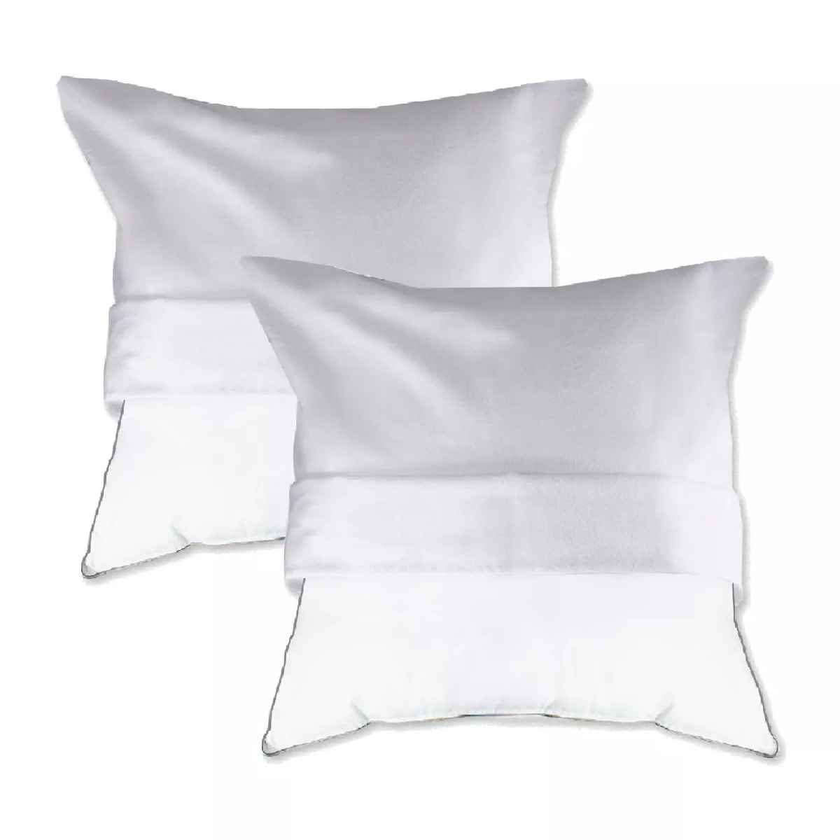 2 protege oreillers pur coton 135 g/m² molleton blanc Molleton blanc