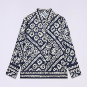 Oltre - Camisa de satén estampada - Azul