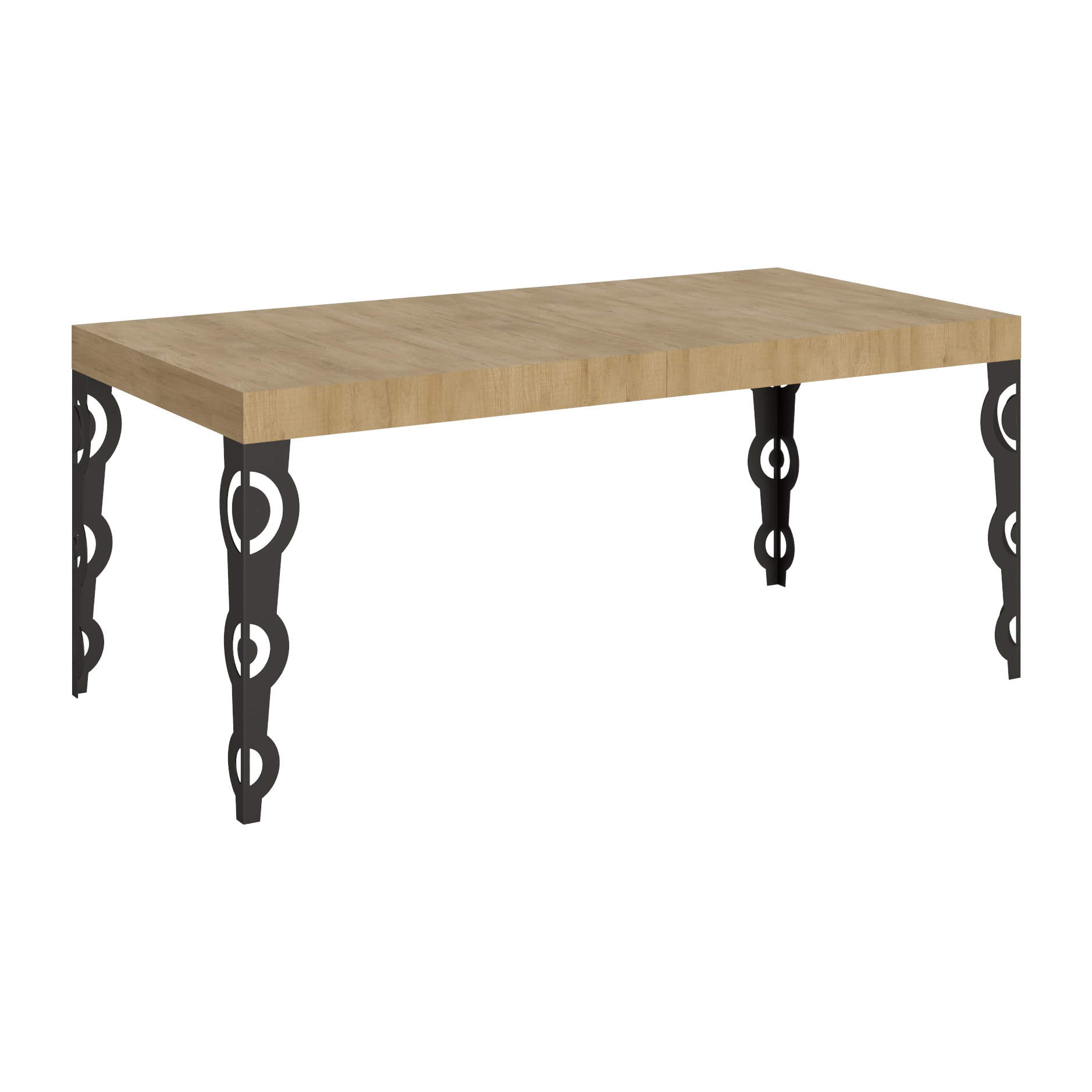 Table extensible 90x180/284 cm Karamay Chêne Nature cadre Anthracite