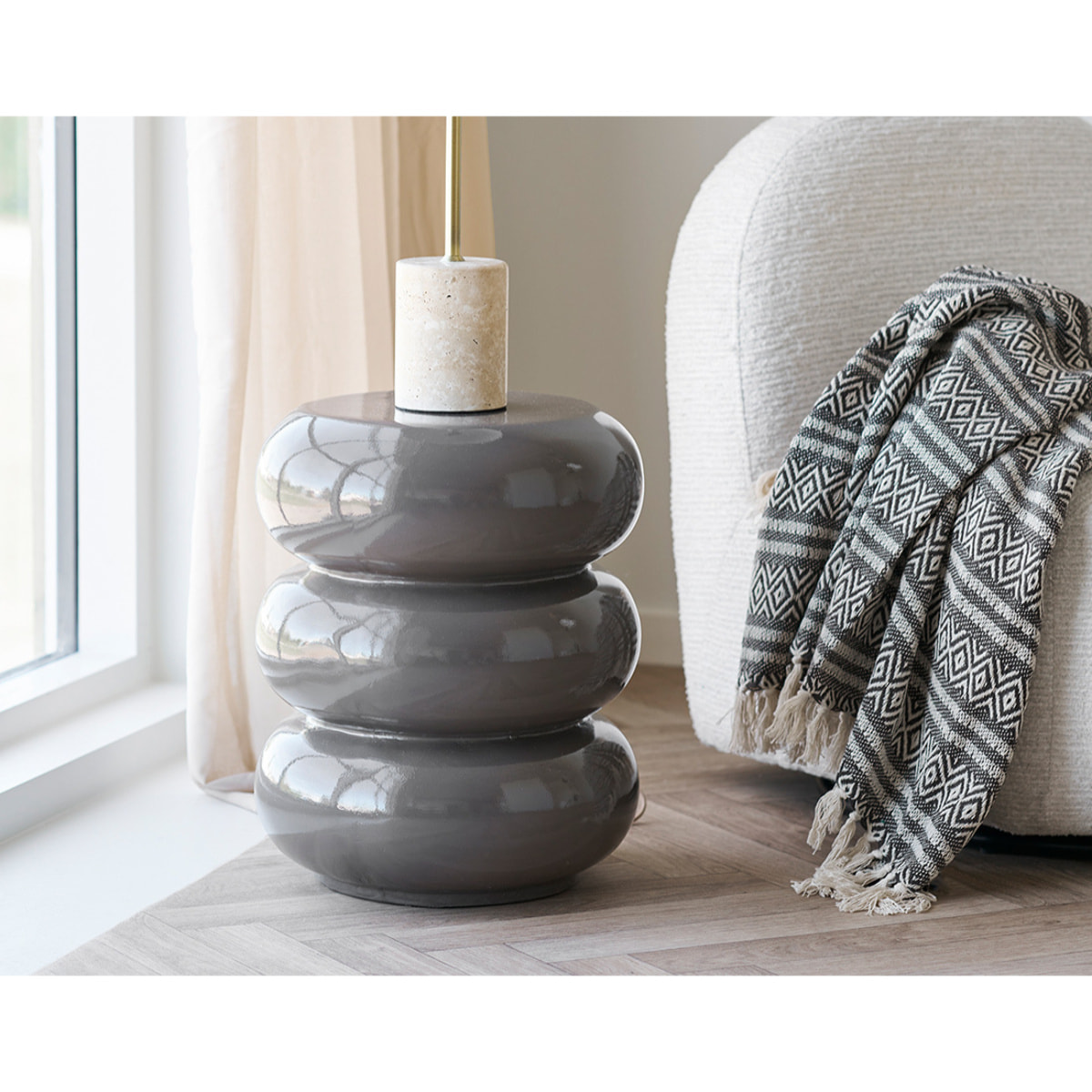 David - bout de canapé bubble - 44 cm - Marron