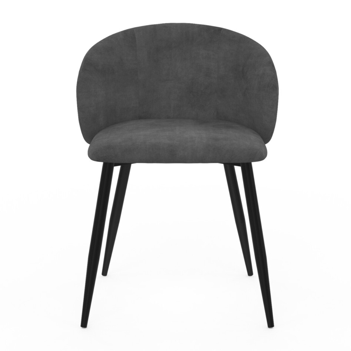 Chaises Léona en velours et pieds métal - Gris