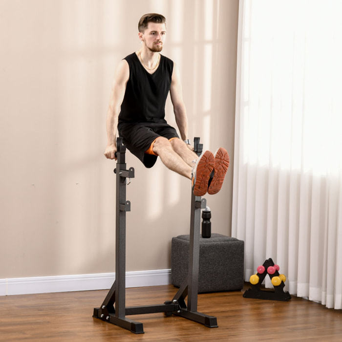 Soporte para Barras de Pesas Multifuncional con Ancho y Altura Ajustable Rack Musculación con Marco de Acero Carga 150 kg para Entrenamiento en Gimnasio Casa Negro