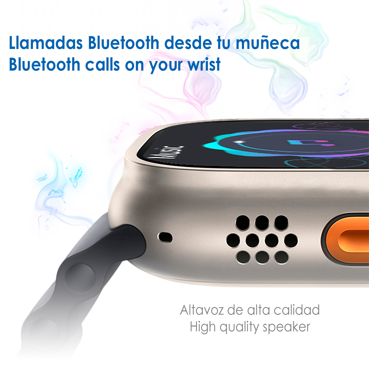 Smartwatch J68+ modos de deporte y sensores de salud, avisos de notificaciones y llamadas bluetooth. Corona multifunción.
