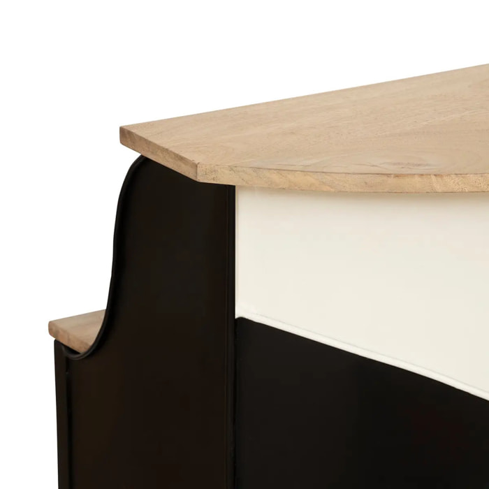 Meuble bar "Gaston" 152x106,5cm noir et blanc