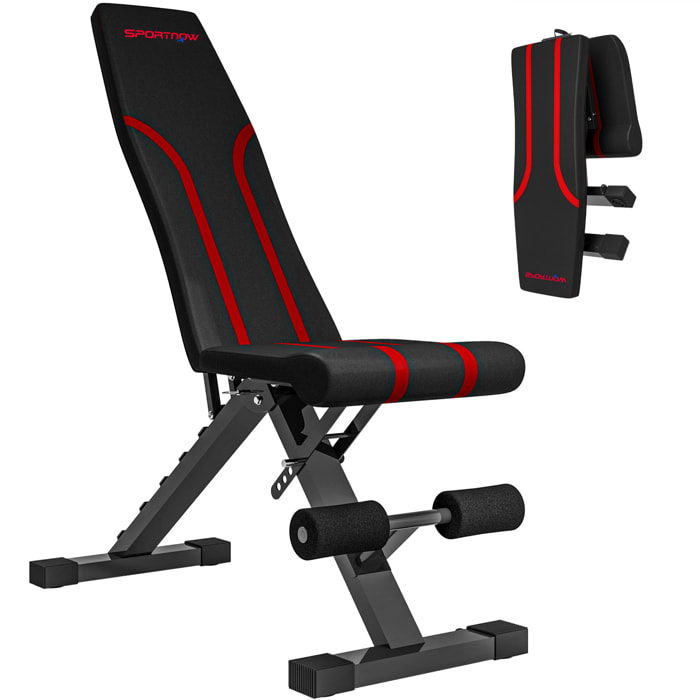 Banco de Pesas Ajustable Banco de Musculación Plegable Banco de Abdominales para Entrenamiento de Cuerpo Completo en Hogar Gimnasio Negro