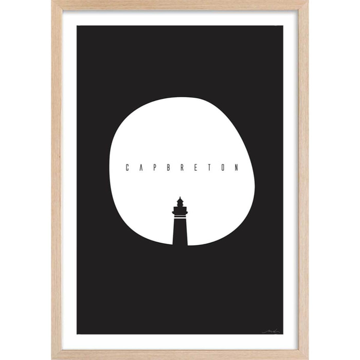 Affiche minimal capbreton Affiche + cadre en bois - Chêne