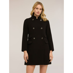 Motivi - Cappotto doppiopetto in poliviscosa - Nero