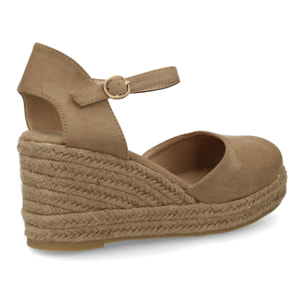 Sandalia de cuña de yute para mujer, comodas y elegantes diseño moderno con el yute en el mismo tono