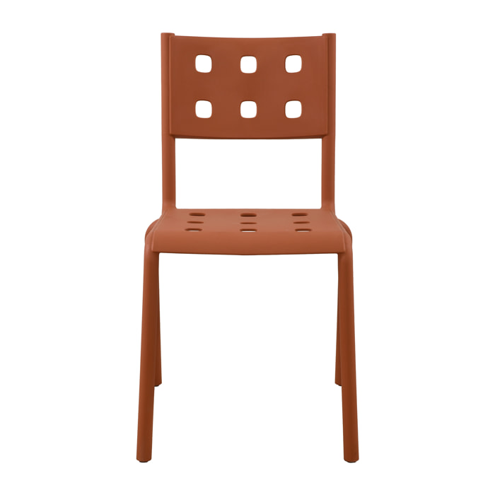 Set Da 4, Sedia Sibari In Polipropilene Terracotta