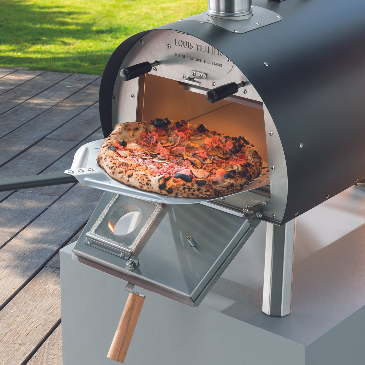 Pelle à pain et pizza en aluminium de qualité professionnelle - Manche en aluminium anodisé noir