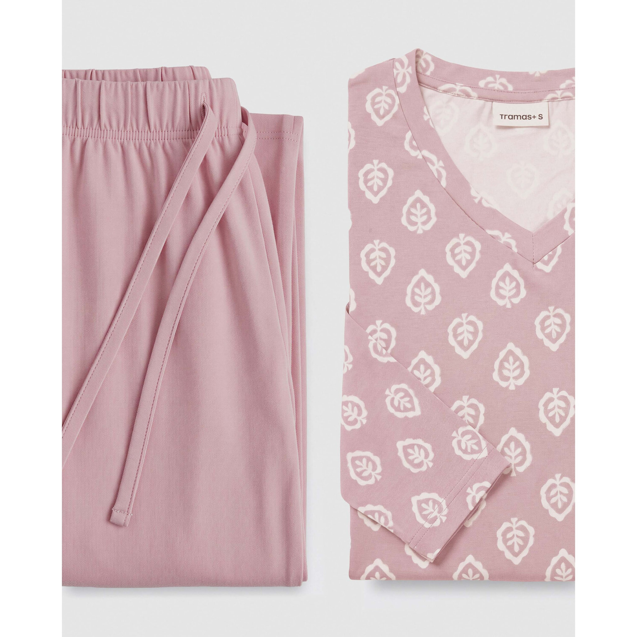 Pijama largo suave upepo rosa