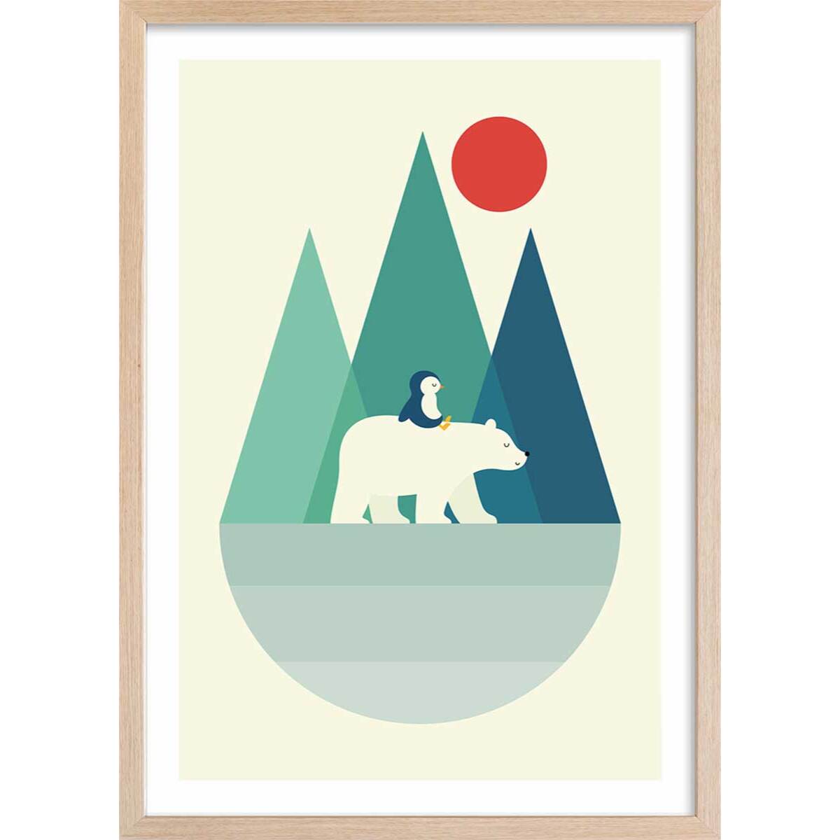 Affiche  walking on the moon Affiche + cadre en bois - Chêne