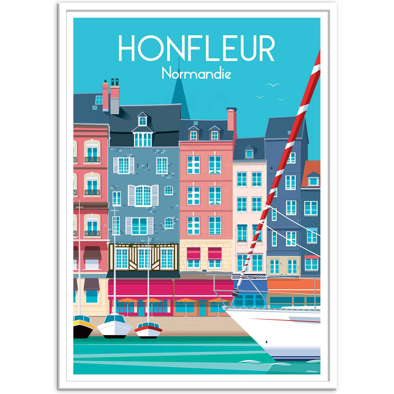 Affiche - Honfleur Normandie - Raphael Delerue