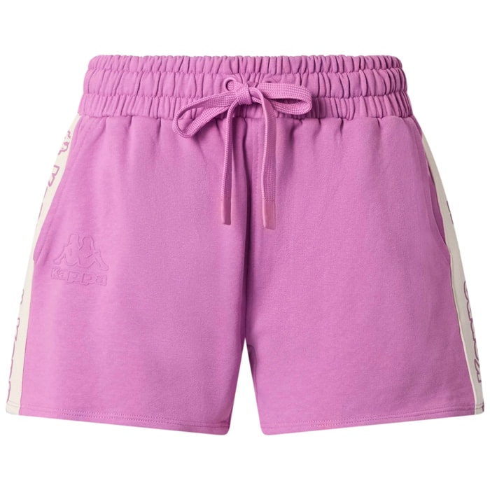 Kappa - Pantaloni Corti Donna Viola - Logo Tape Gragria