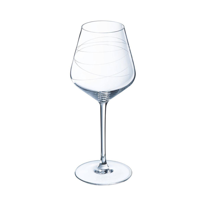 6 verres à pied 47cl Abstraction - Cristal d'Arques - Verre ultra transparent moderne