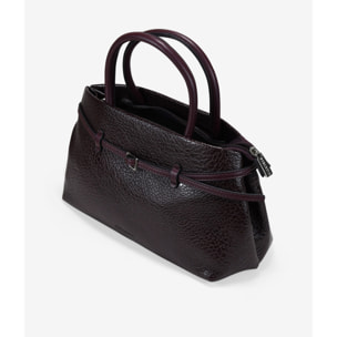 Bolso de mano burdeos con cinturón y hebilla