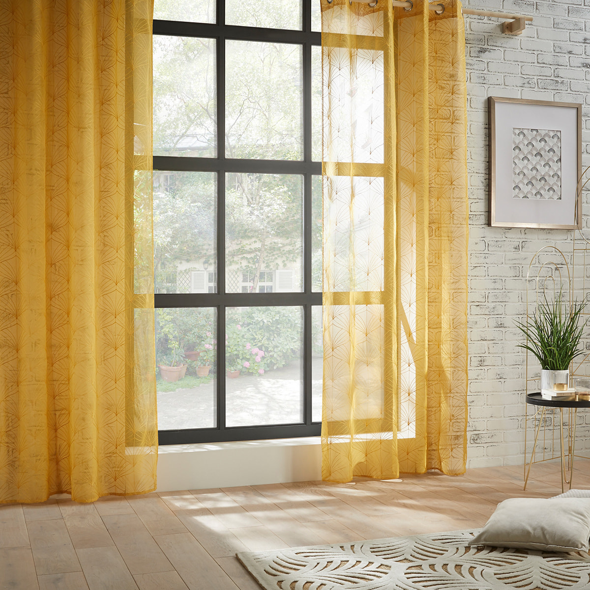 Voilage "Mia" jaune moutarde 140x240cm