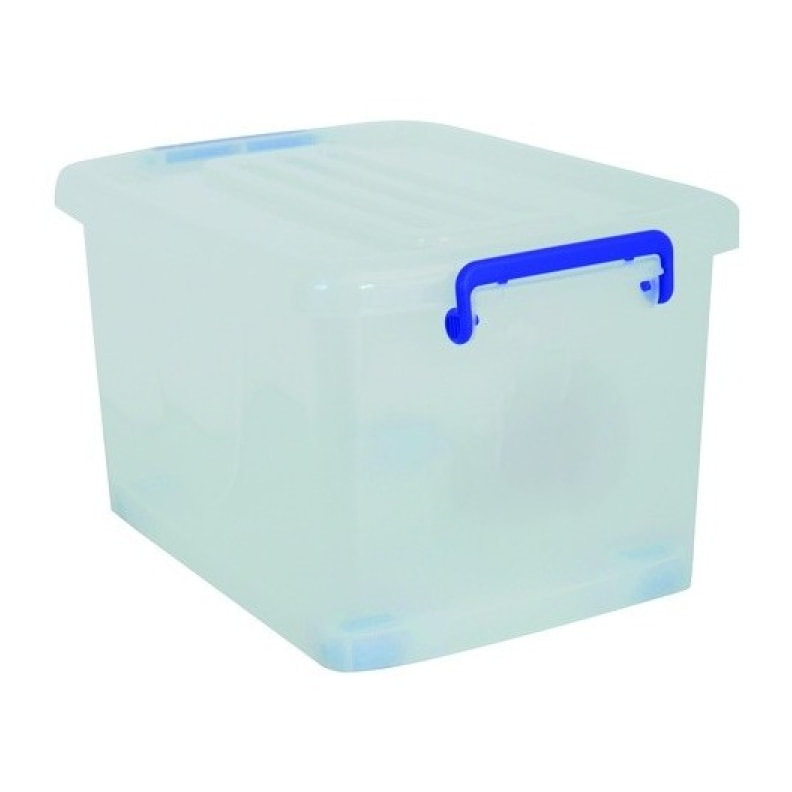 Boite de rangement avec roulettes Blanc Transparent 25L MSV