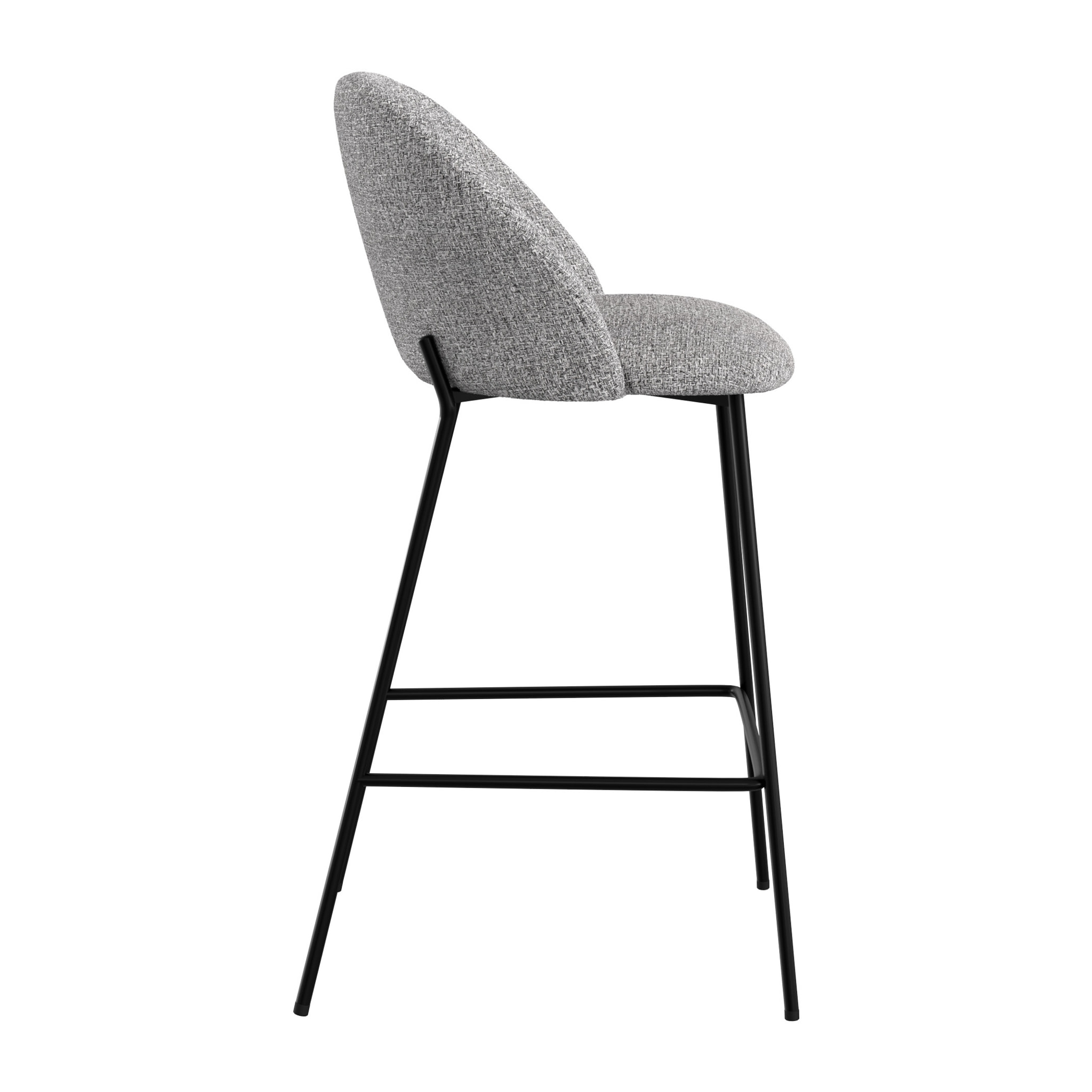 Chaise de bar Karl en tissu gris clair 66 cm (lot de 2)